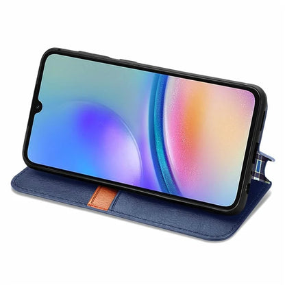 For Samsung Galaxy A05s 4G Leather Cover Imprinted Rhombus Wallet Phone Case