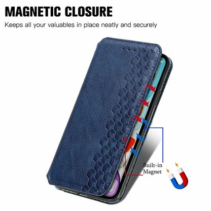 For Samsung Galaxy A05s 4G Leather Cover Imprinted Rhombus Wallet Phone Case