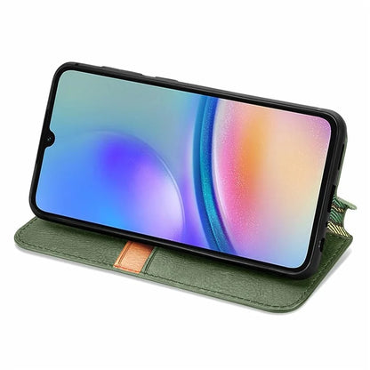 For Samsung Galaxy A05s 4G Leather Cover Imprinted Rhombus Wallet Phone Case