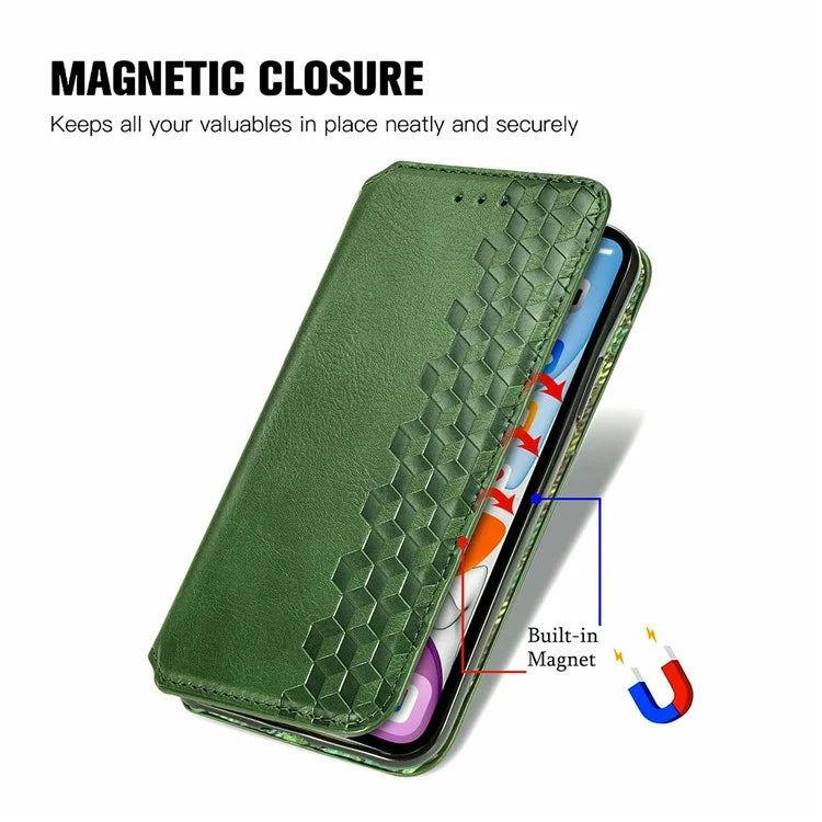 For Samsung Galaxy A05s 4G Leather Cover Imprinted Rhombus Wallet Phone Case