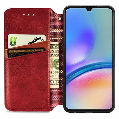 For Samsung Galaxy A05s 4G Leather Cover Imprinted Rhombus Wallet Phone Case