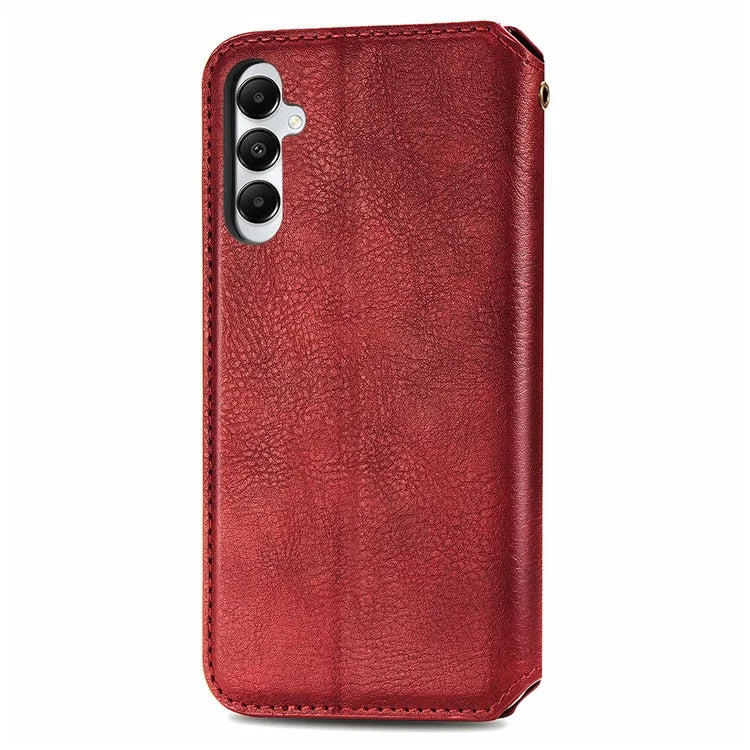 For Samsung Galaxy A05s 4G Leather Cover Imprinted Rhombus Wallet Phone Case