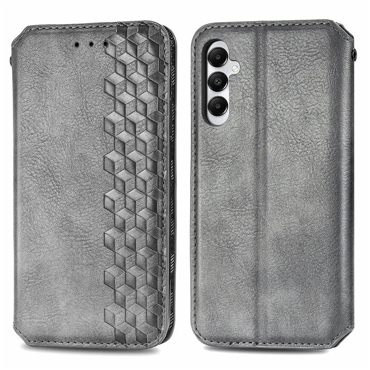 For Samsung Galaxy A05s 4G Leather Cover Imprinted Rhombus Wallet Phone Case