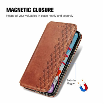 For Samsung Galaxy A05s 4G Leather Cover Imprinted Rhombus Wallet Phone Case