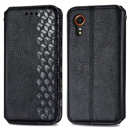 For Samsung Galaxy Xcover7 Cell Phone Case Imprinted Rhombus Leather Wallet Flip Cover