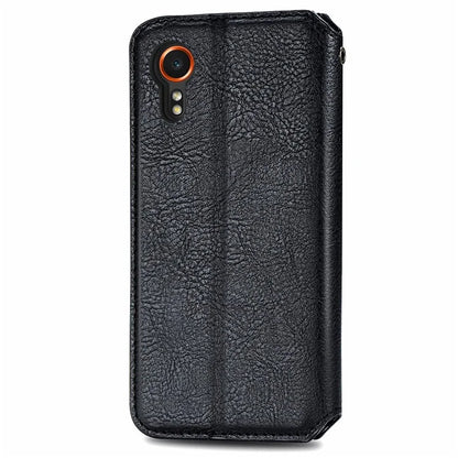 For Samsung Galaxy Xcover7 Cell Phone Case Imprinted Rhombus Leather Wallet Flip Cover