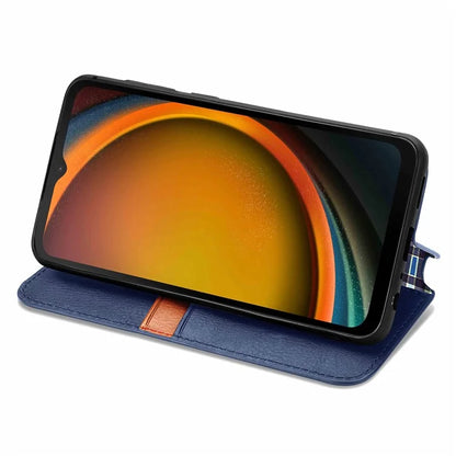 For Samsung Galaxy Xcover7 Cell Phone Case Imprinted Rhombus Leather Wallet Flip Cover