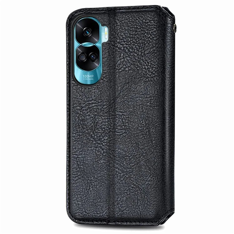 For Honor X50i 5G / 90 Lite 5G Cell Phone Case Imprinted Rhombus Pattern Folding Stand Cover