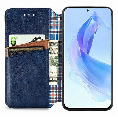For Honor X50i 5G / 90 Lite 5G Cell Phone Case Imprinted Rhombus Pattern Folding Stand Cover