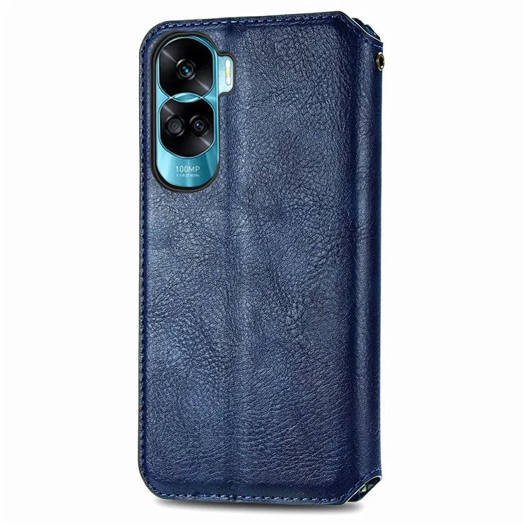 For Honor X50i 5G / 90 Lite 5G Cell Phone Case Imprinted Rhombus Pattern Folding Stand Cover