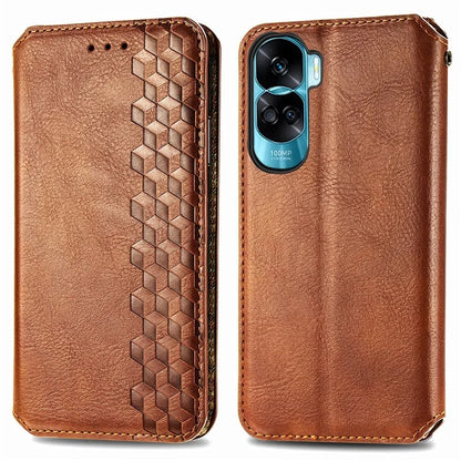 For Honor X50i 5G / 90 Lite 5G Cell Phone Case Imprinted Rhombus Pattern Folding Stand Cover