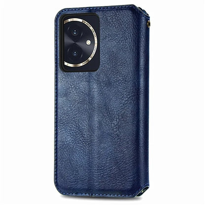 For Honor 100 5G Imprinted Rhombus Phone Case Slim-Fit PU Leather Wallet Flip Cover
