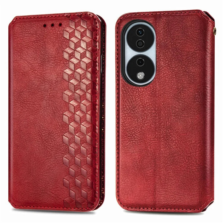 For Honor X7b 4G / 90 Smart Case Folding Stand Imprinted Leather Phone Cover