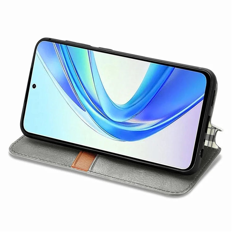 For Honor X7b 4G / 90 Smart Case Folding Stand Imprinted Leather Phone Cover