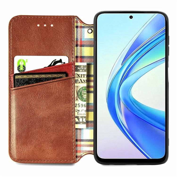For Honor X7b 4G / 90 Smart Case Folding Stand Imprinted Leather Phone Cover