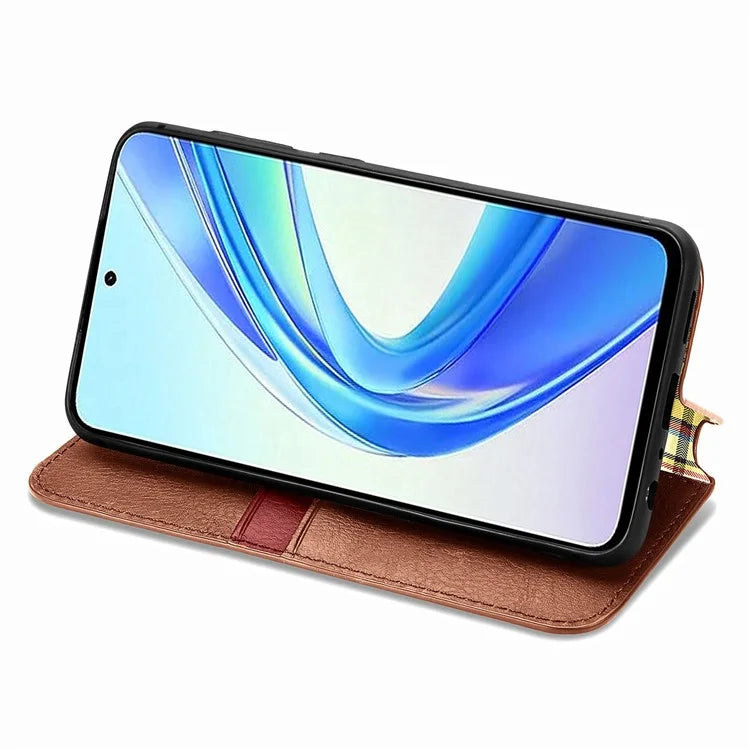 For Honor X7b 4G / 90 Smart Case Folding Stand Imprinted Leather Phone Cover