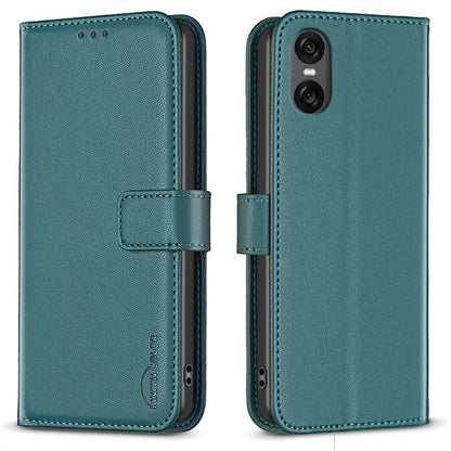 BINFEN COLOR BF17 For Sony Xperia 10 VI Case PU Leather Magnetic Buckle Flip Phone Cover