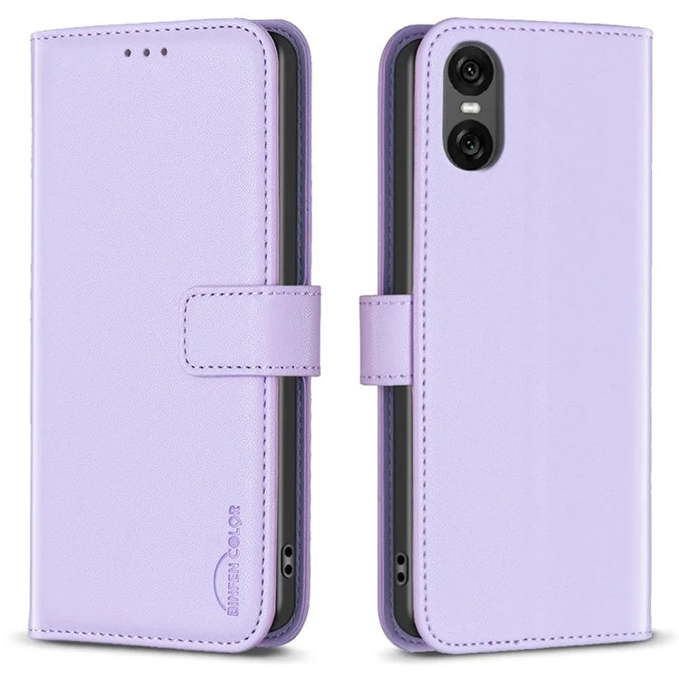 BINFEN COLOR BF17 For Sony Xperia 10 VI Case PU Leather Magnetic Buckle Flip Phone Cover