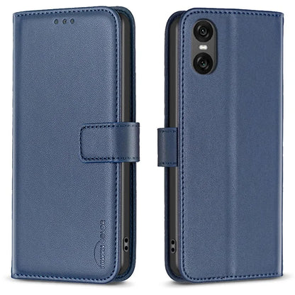 BINFEN COLOR BF17 For Sony Xperia 10 VI Case PU Leather Magnetic Buckle Flip Phone Cover