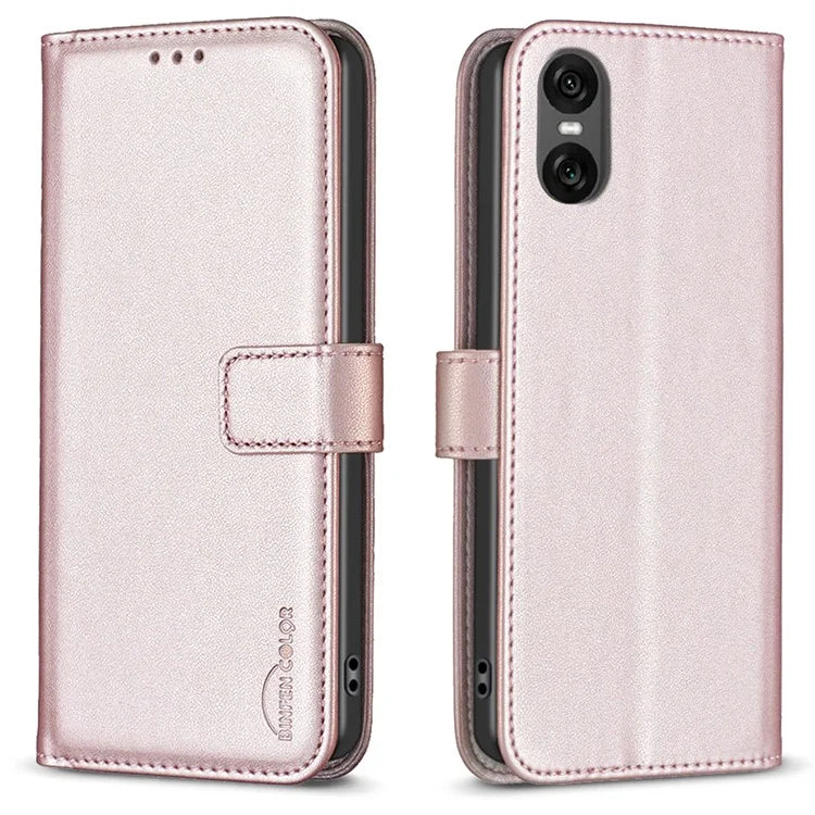 BINFEN COLOR BF17 For Sony Xperia 10 VI Case PU Leather Magnetic Buckle Flip Phone Cover