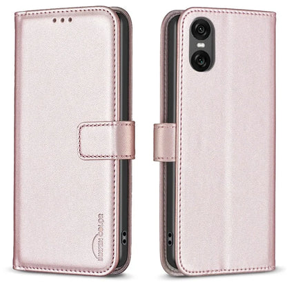 BINFEN COLOR BF17 For Sony Xperia 10 VI Case PU Leather Magnetic Buckle Flip Phone Cover