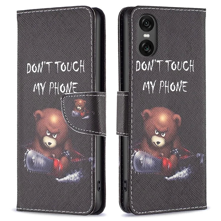 For Sony Xperia 10 VI Cell Phone Case Pattern Printing Leather Flip Stand Wallet Cover