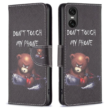 For Sony Xperia 10 VI Cell Phone Case Pattern Printing Leather Flip Stand Wallet Cover