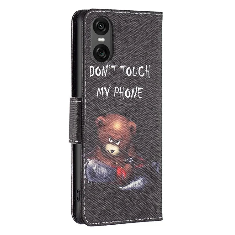 For Sony Xperia 10 VI Cell Phone Case Pattern Printing Leather Flip Stand Wallet Cover