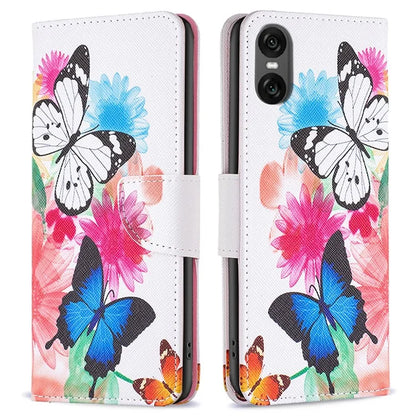 For Sony Xperia 10 VI Cell Phone Case Pattern Printing Leather Flip Stand Wallet Cover