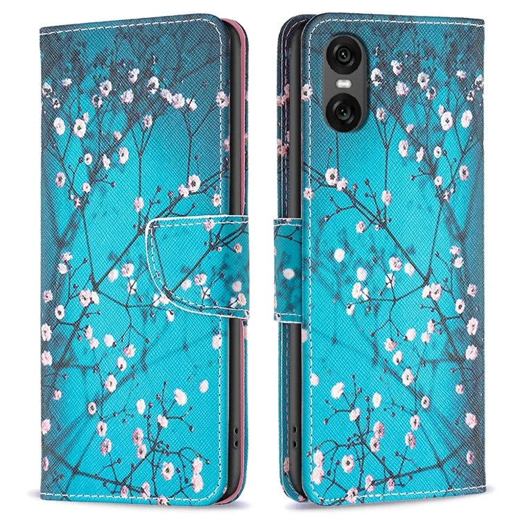 For Sony Xperia 10 VI Cell Phone Case Pattern Printing Leather Flip Stand Wallet Cover