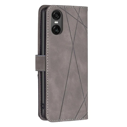 BINFEN COLOR BF05 For Sony Xperia 10 VI Leather Flip Cover Wallet Phone Protective Case Geometric Design