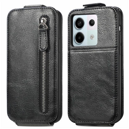 For Xiaomi Redmi Note 13 Pro 5G / Poco X6 5G Drop Proof Case Vertical Flip Zipper Wallet Leather Phone Cover