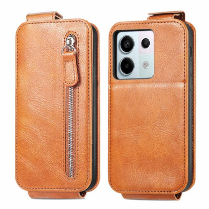 For Xiaomi Redmi Note 13 Pro 5G / Poco X6 5G Drop Proof Case Vertical Flip Zipper Wallet Leather Phone Cover