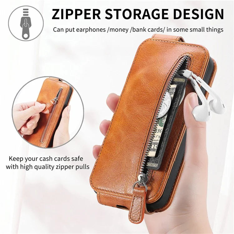 For Xiaomi Redmi Note 13 Pro 5G / Poco X6 5G Drop Proof Case Vertical Flip Zipper Wallet Leather Phone Cover