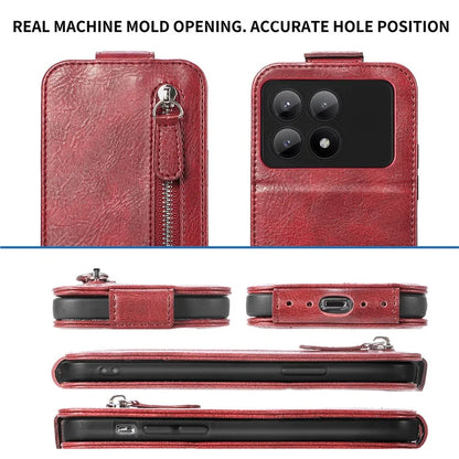 For Xiaomi Redmi K70E 5G / Poco X6 Pro 5G Case Vertical Flip Zipper TPU+PU Leather Phone Cover