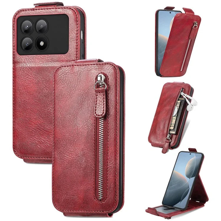 For Xiaomi Redmi K70E 5G / Poco X6 Pro 5G Case Vertical Flip Zipper TPU+PU Leather Phone Cover