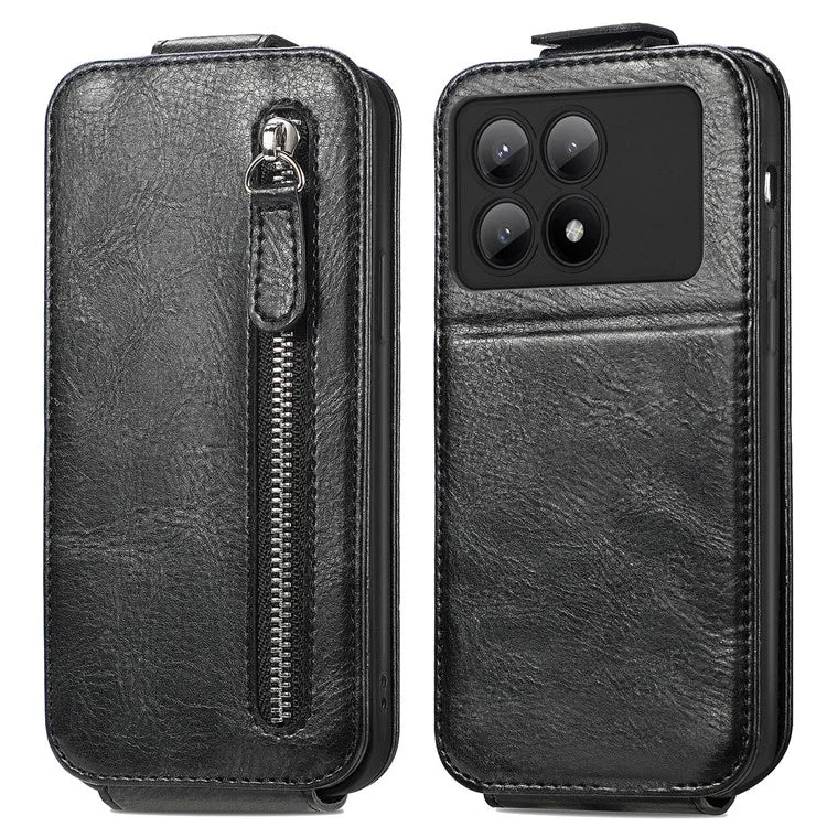 For Xiaomi Redmi K70E 5G / Poco X6 Pro 5G Case Vertical Flip Zipper TPU+PU Leather Phone Cover