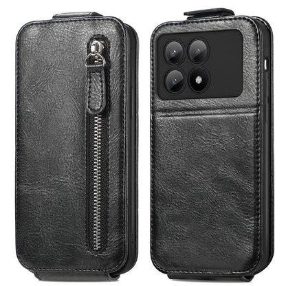 For Xiaomi Redmi K70E 5G / Poco X6 Pro 5G Case Vertical Flip Zipper TPU+PU Leather Phone Cover
