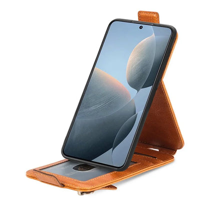 For Xiaomi Redmi K70E 5G / Poco X6 Pro 5G Case Vertical Flip Zipper TPU+PU Leather Phone Cover