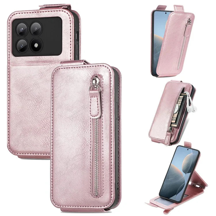 For Xiaomi Redmi K70E 5G / Poco X6 Pro 5G Case Vertical Flip Zipper TPU+PU Leather Phone Cover