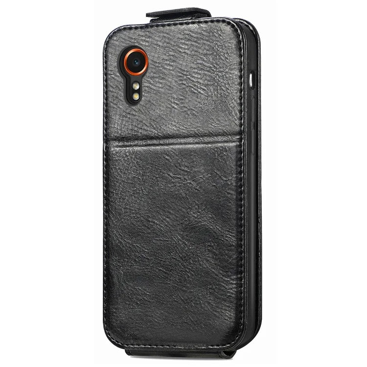 For Samsung Galaxy Xcover7 Dustproof Cell Phone Case Vertical Flip Zipper Pocket PU Leather Phone Stand Cover