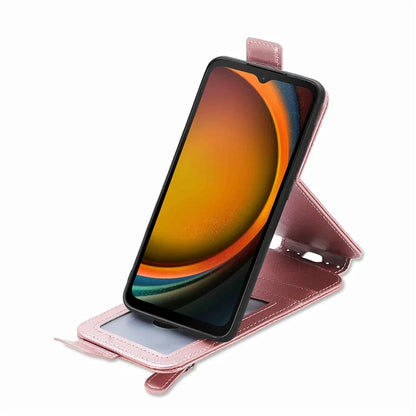 For Samsung Galaxy Xcover7 Dustproof Cell Phone Case Vertical Flip Zipper Pocket PU Leather Phone Stand Cover