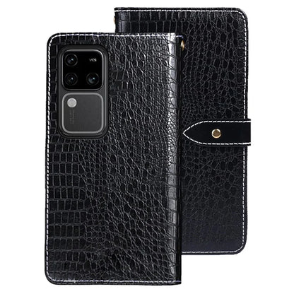 IDEWEI For vivo V30 Pro 5G Case PU Leather Crocodile Texture Flip Wallet Phone Cover