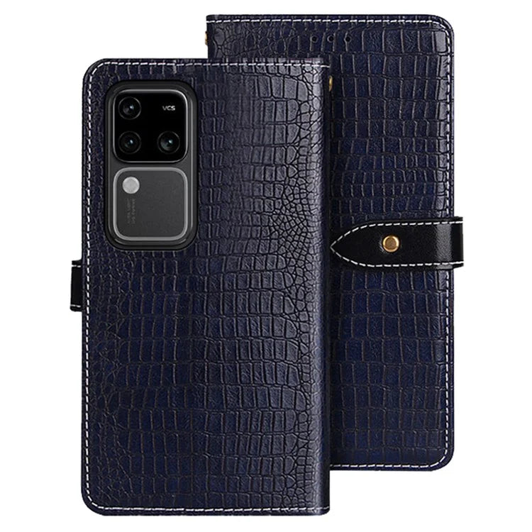 IDEWEI For vivo V30 Pro 5G Case PU Leather Crocodile Texture Flip Wallet Phone Cover