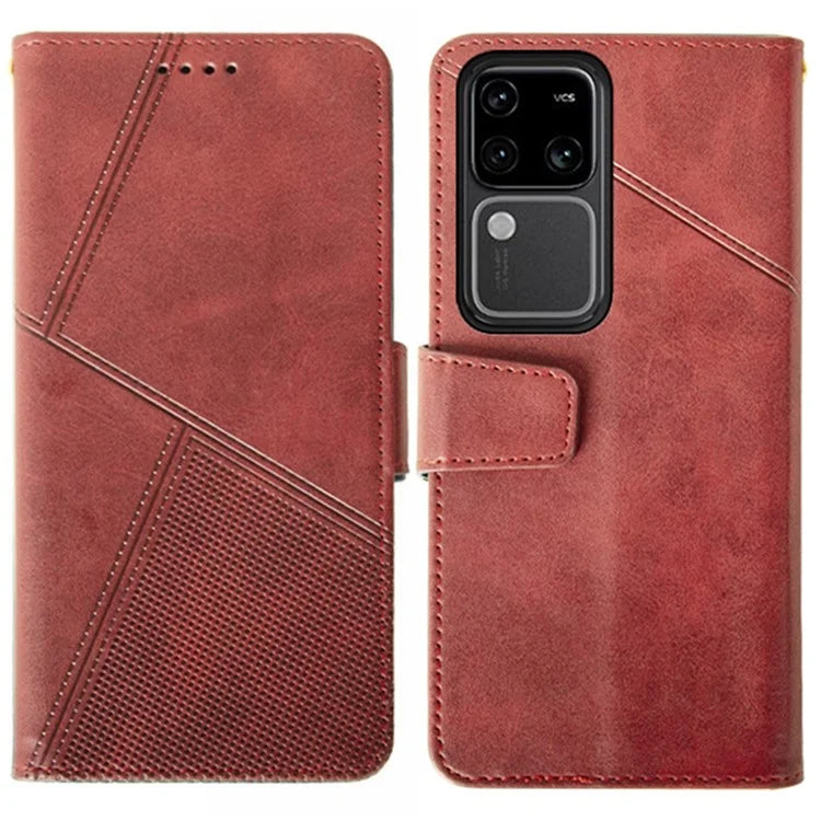 IDEWEI For vivo V30 Pro 5G Leather Case Card Slots Wallet Calf Texture Phone Cover