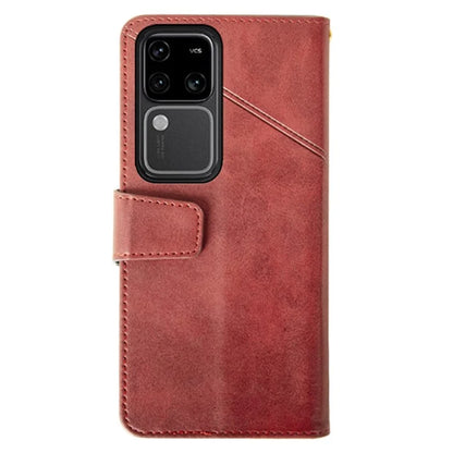 IDEWEI For vivo V30 Pro 5G Leather Case Card Slots Wallet Calf Texture Phone Cover