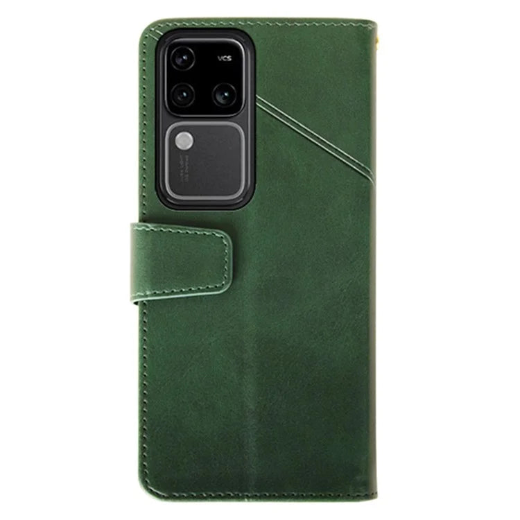 IDEWEI For vivo V30 Pro 5G Leather Case Card Slots Wallet Calf Texture Phone Cover