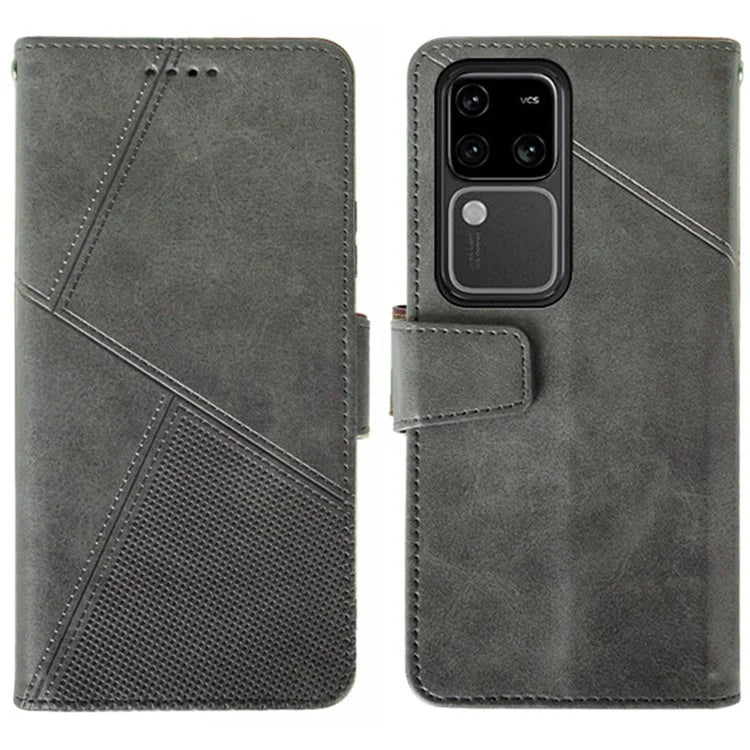 IDEWEI For vivo V30 Pro 5G Leather Case Card Slots Wallet Calf Texture Phone Cover