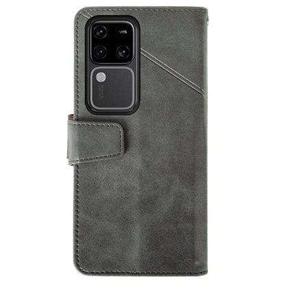 IDEWEI For vivo V30 Pro 5G Leather Case Card Slots Wallet Calf Texture Phone Cover