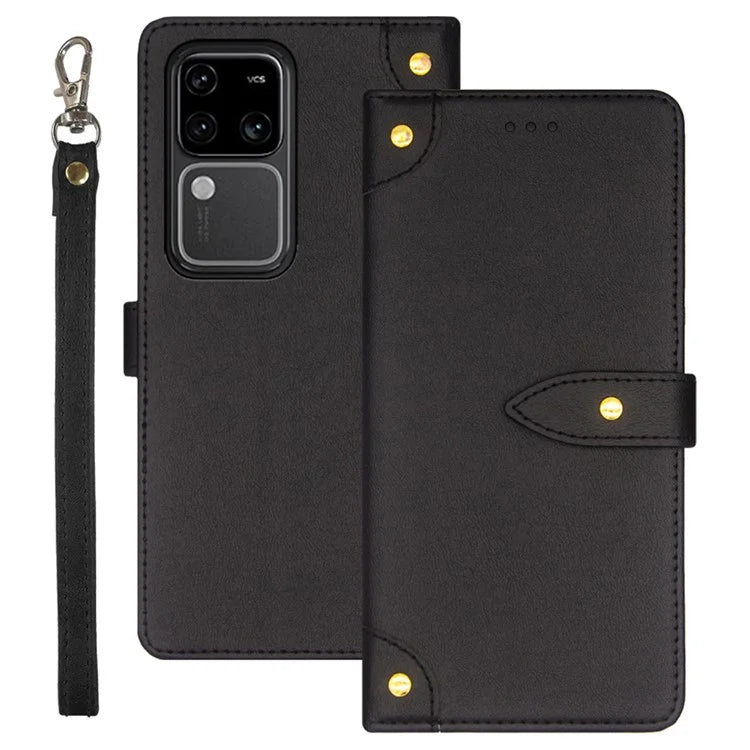 IDEWEI For vivo V30 Pro 5G Case Anti-Scratch PU Leather Card Slots Cell Phone Cover